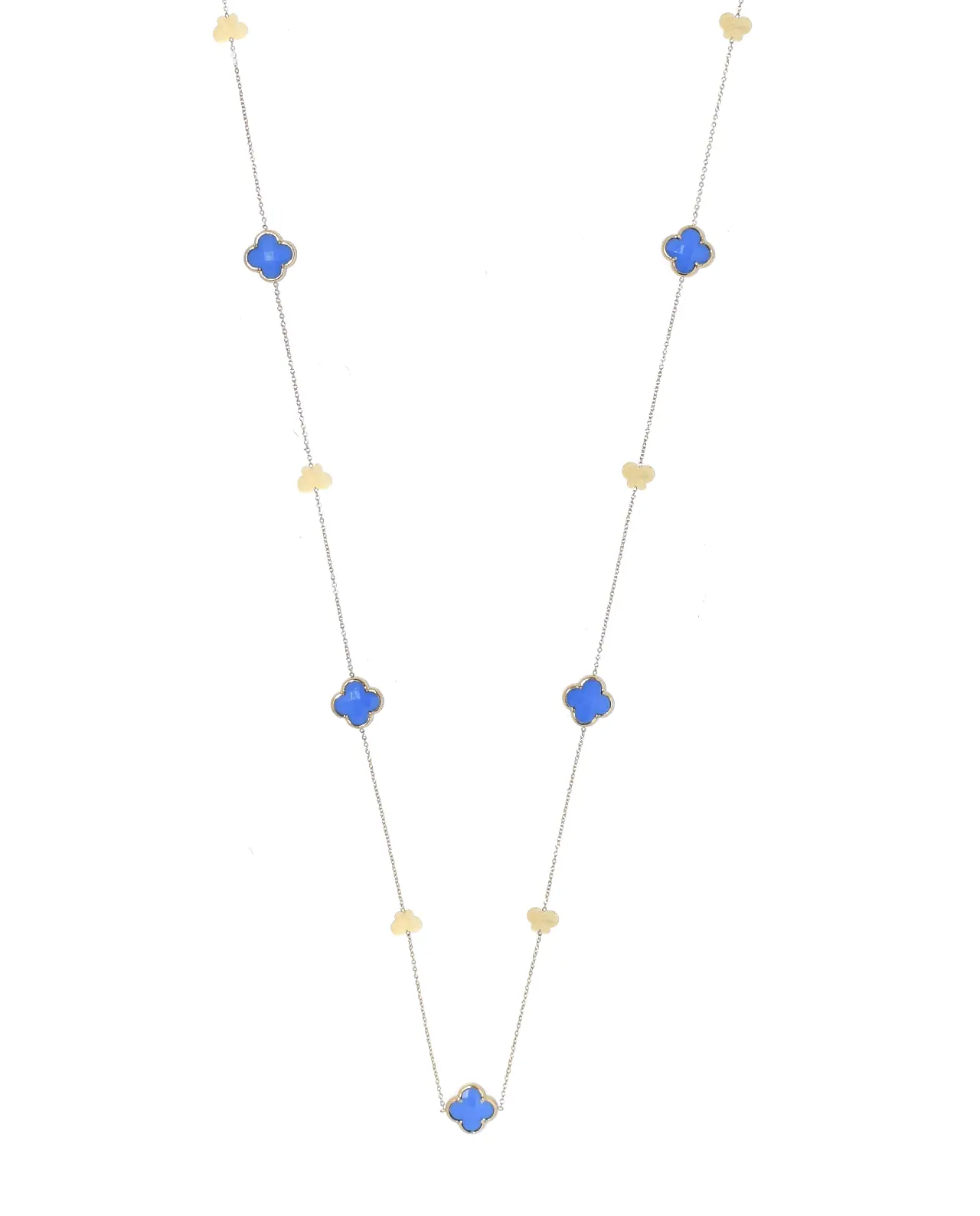 Clover Ketting Blauw (Lang)