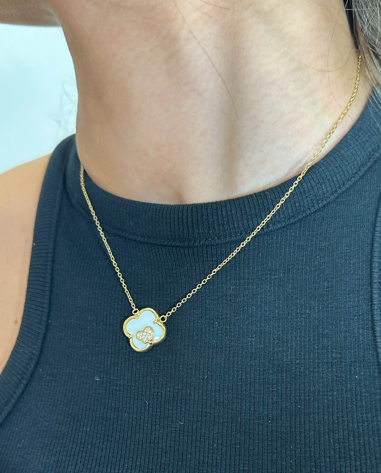 Clover Ketting Wit (Kort)