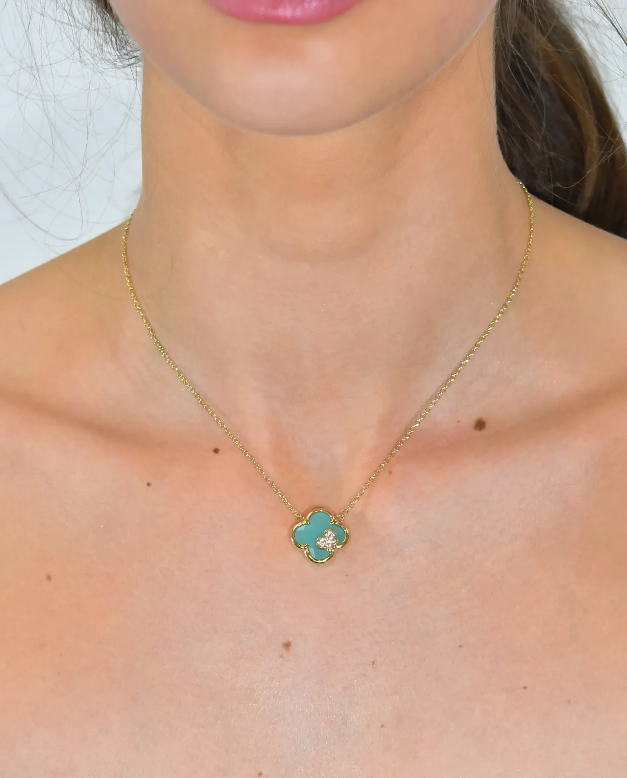 Clover Ketting Zeegroen (Kort)