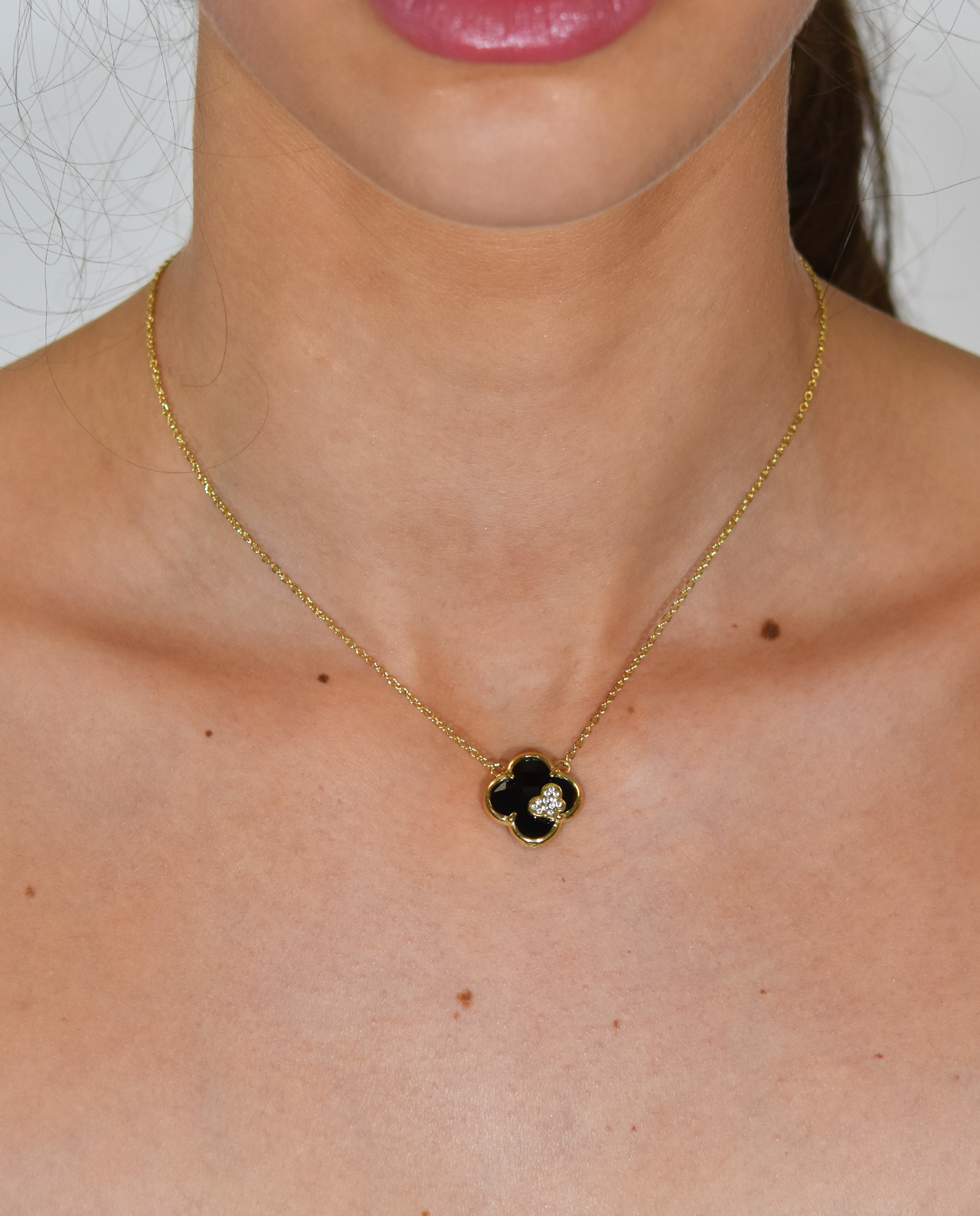 Clover Ketting Zwart (Kort)