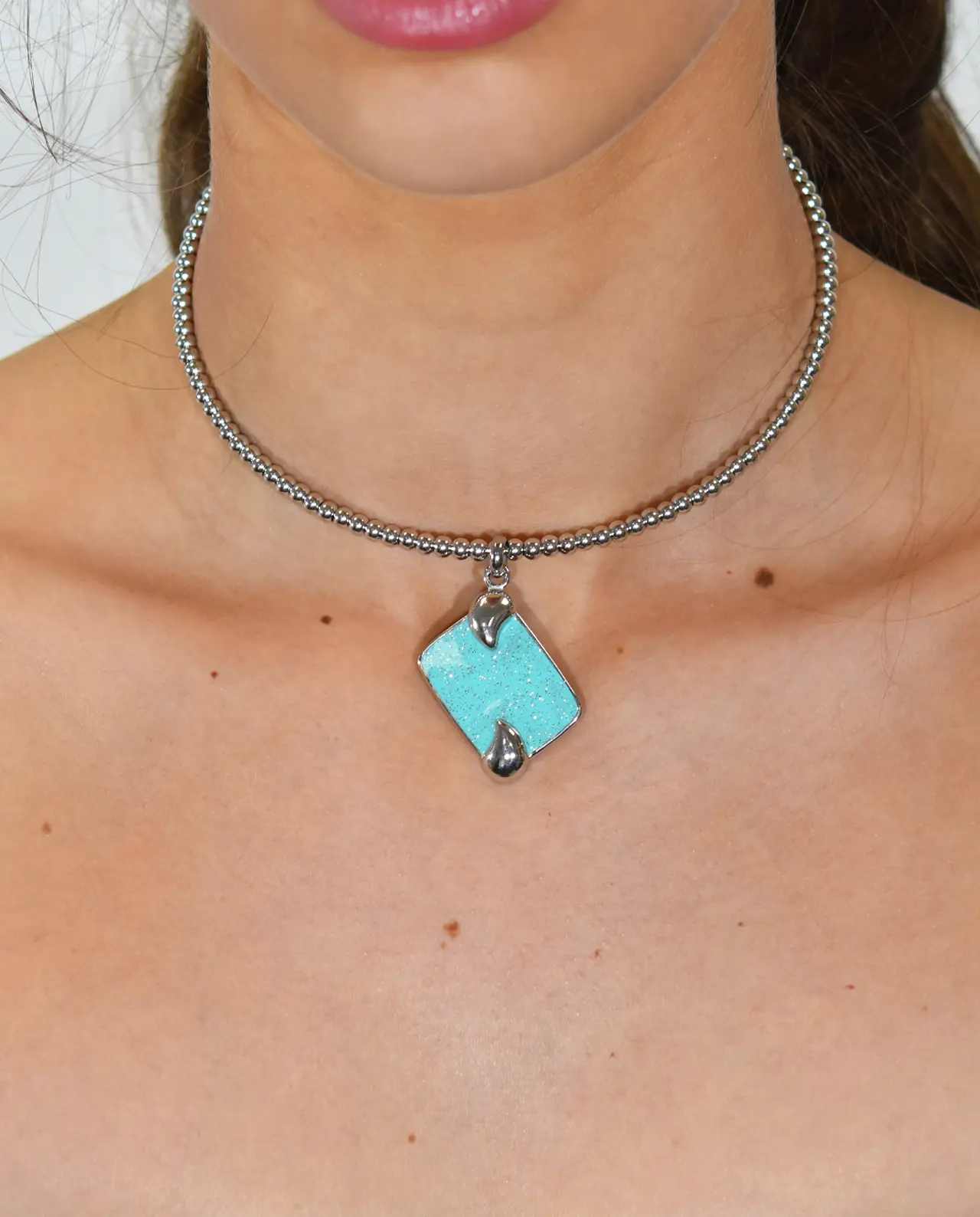 Natasja Ketting Zilver Turquoise