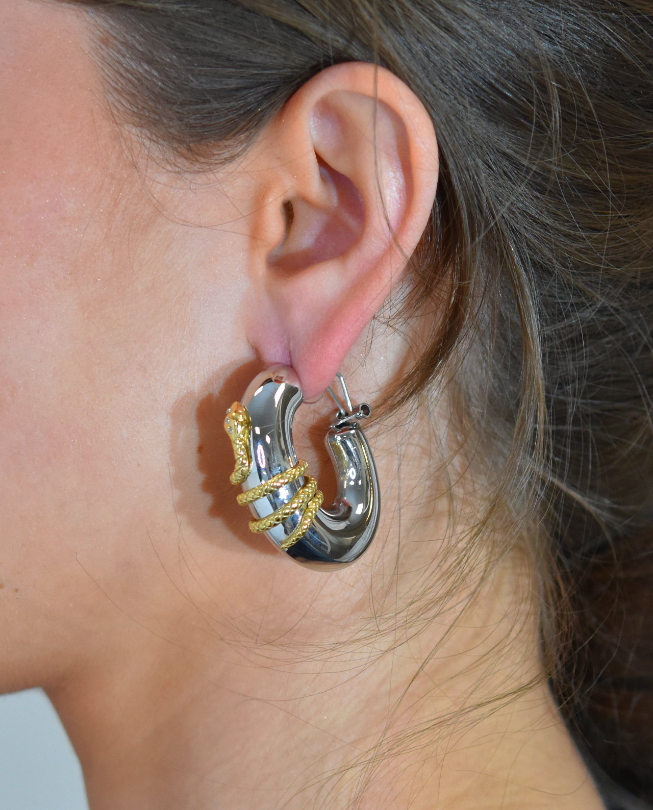 Valerie Snake Creolen Zilver