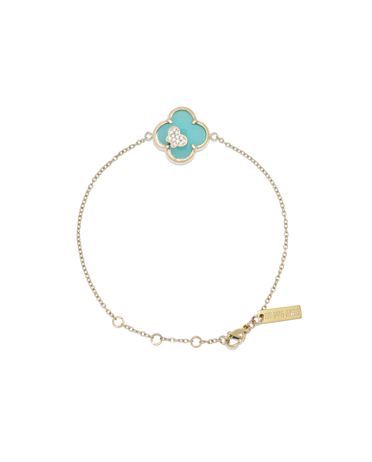Clover Armband Zeegroen