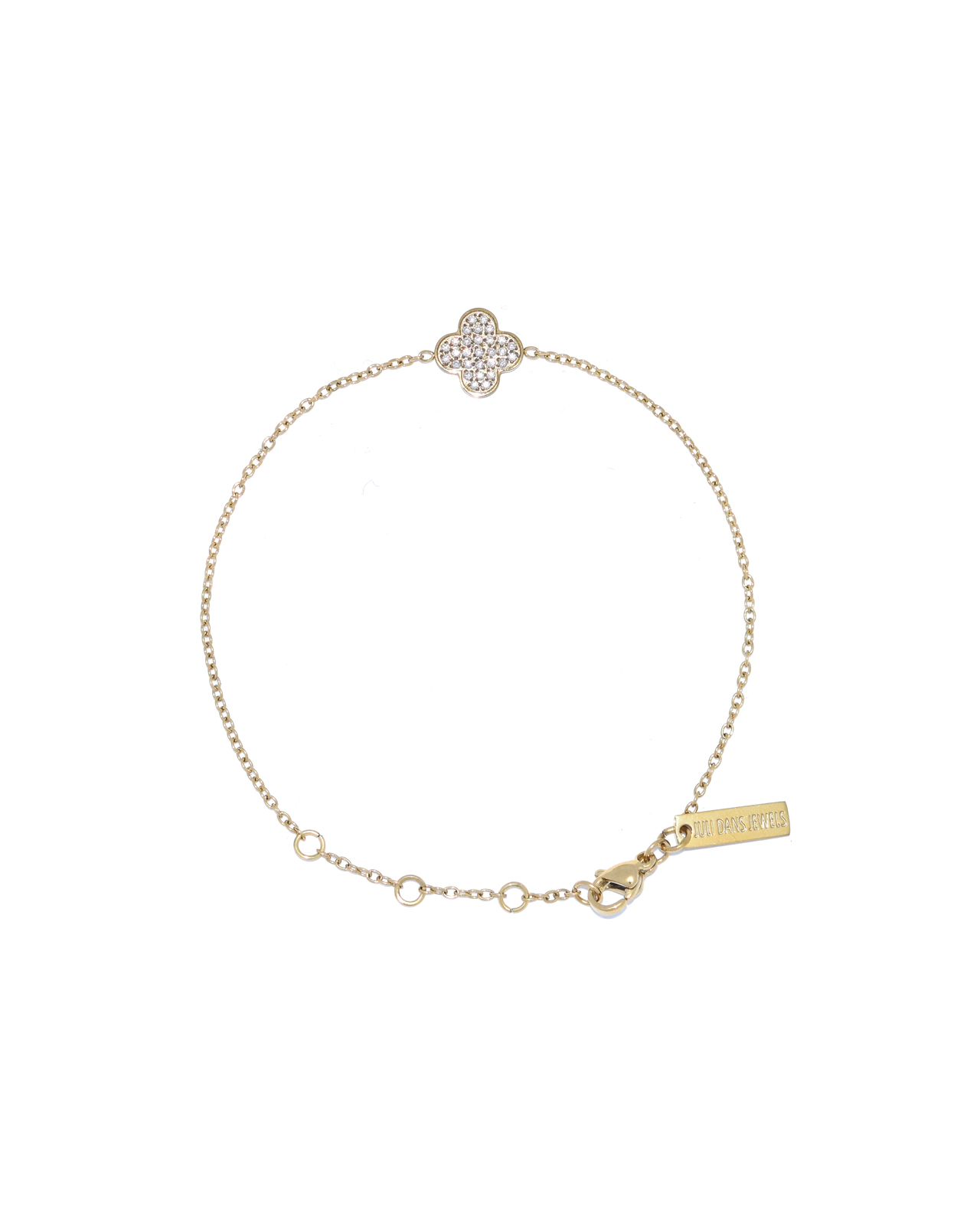 Clover Gemstone Armband Goud