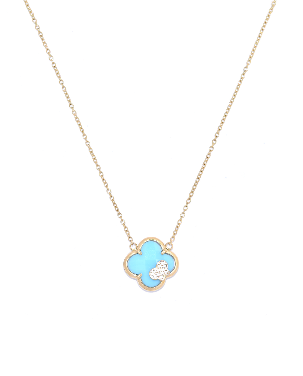 Clover Ketting Baby Blauw (Kort)