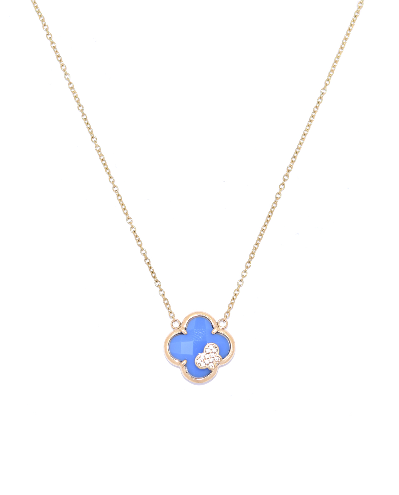 Clover Ketting Blauw (Kort)