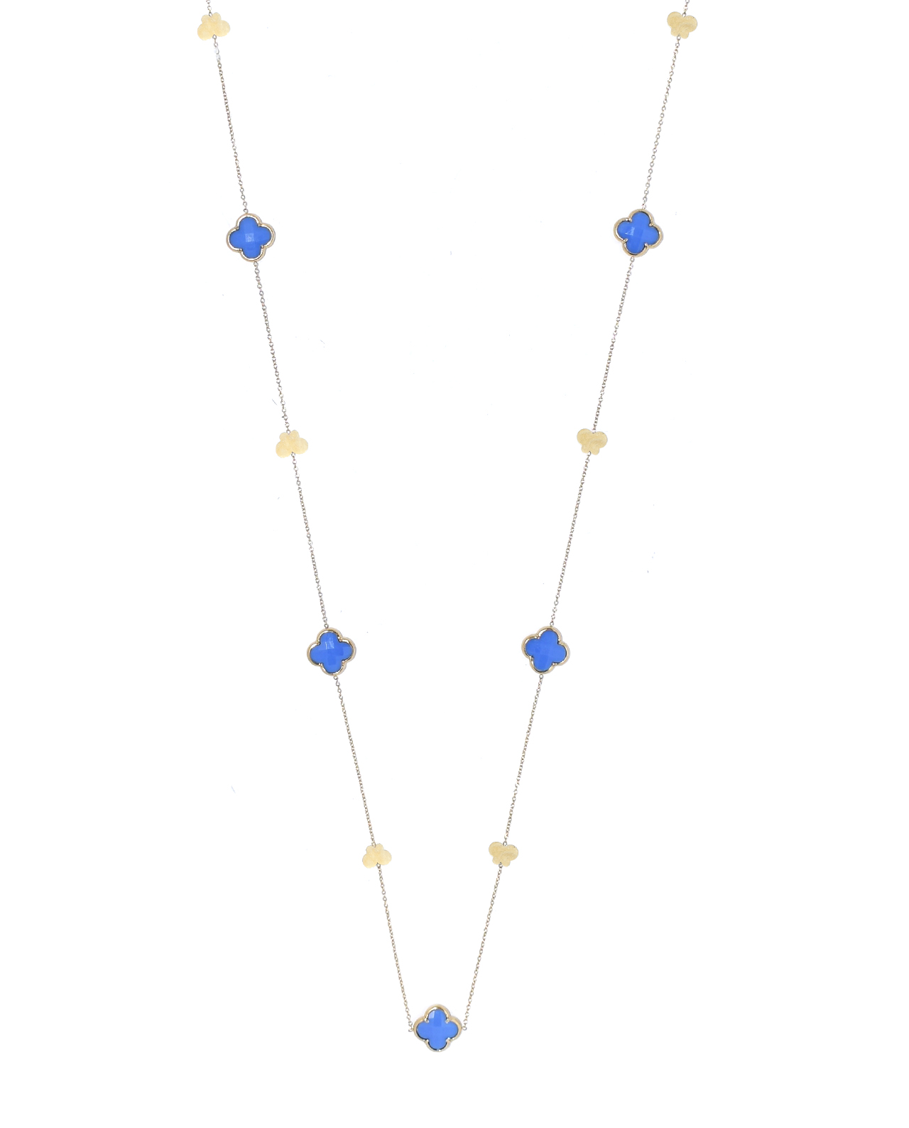 Clover Ketting Blauw (Lang)