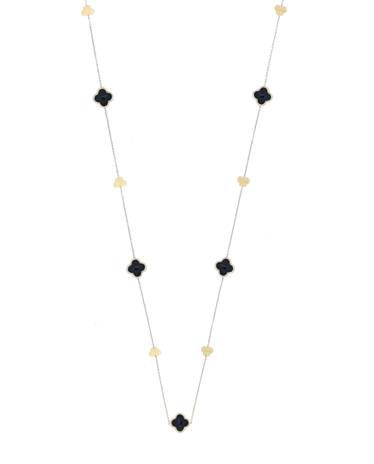Clover Ketting Zwart (Lang)