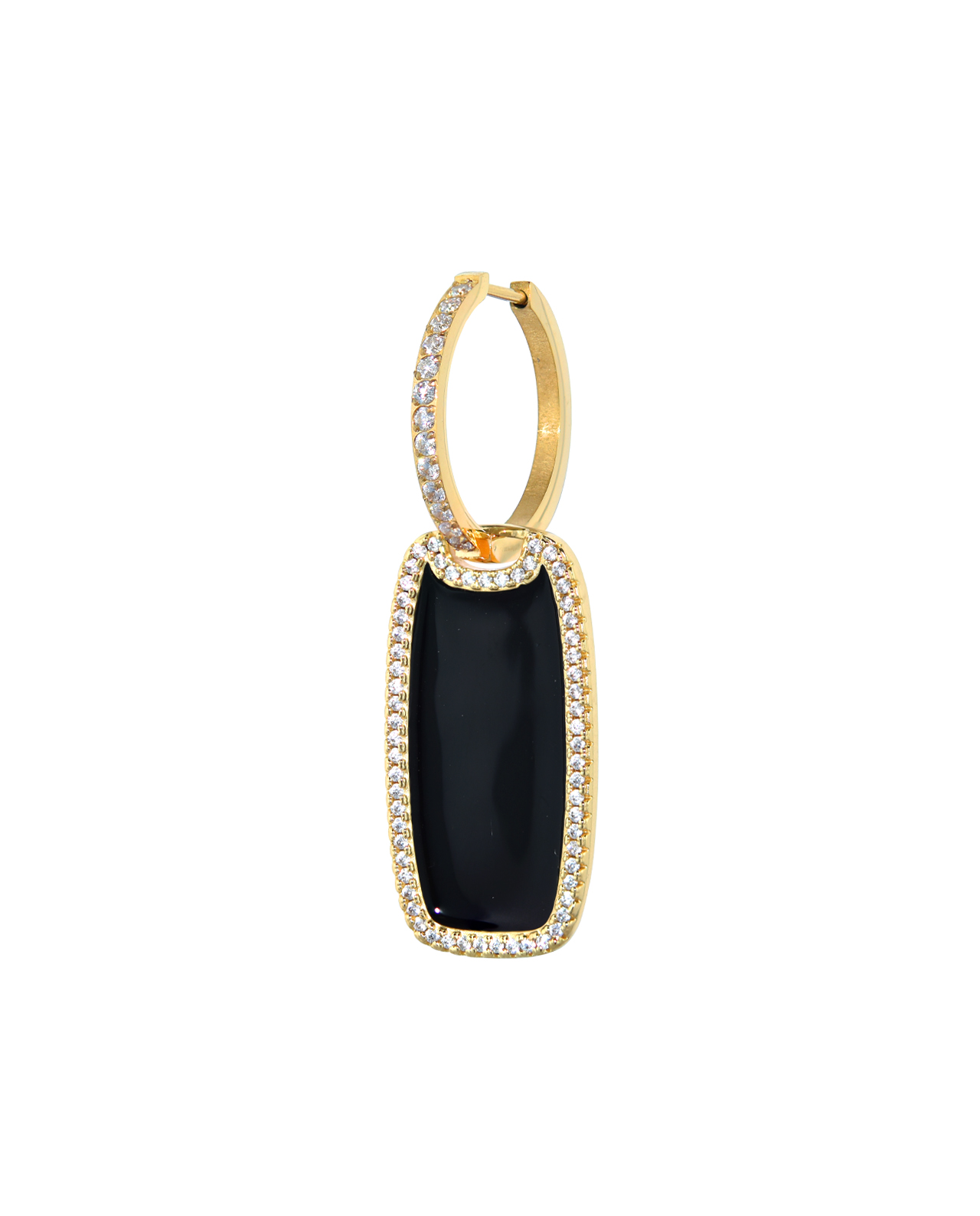 Colette Hoop Oorbel Emaille Zwart