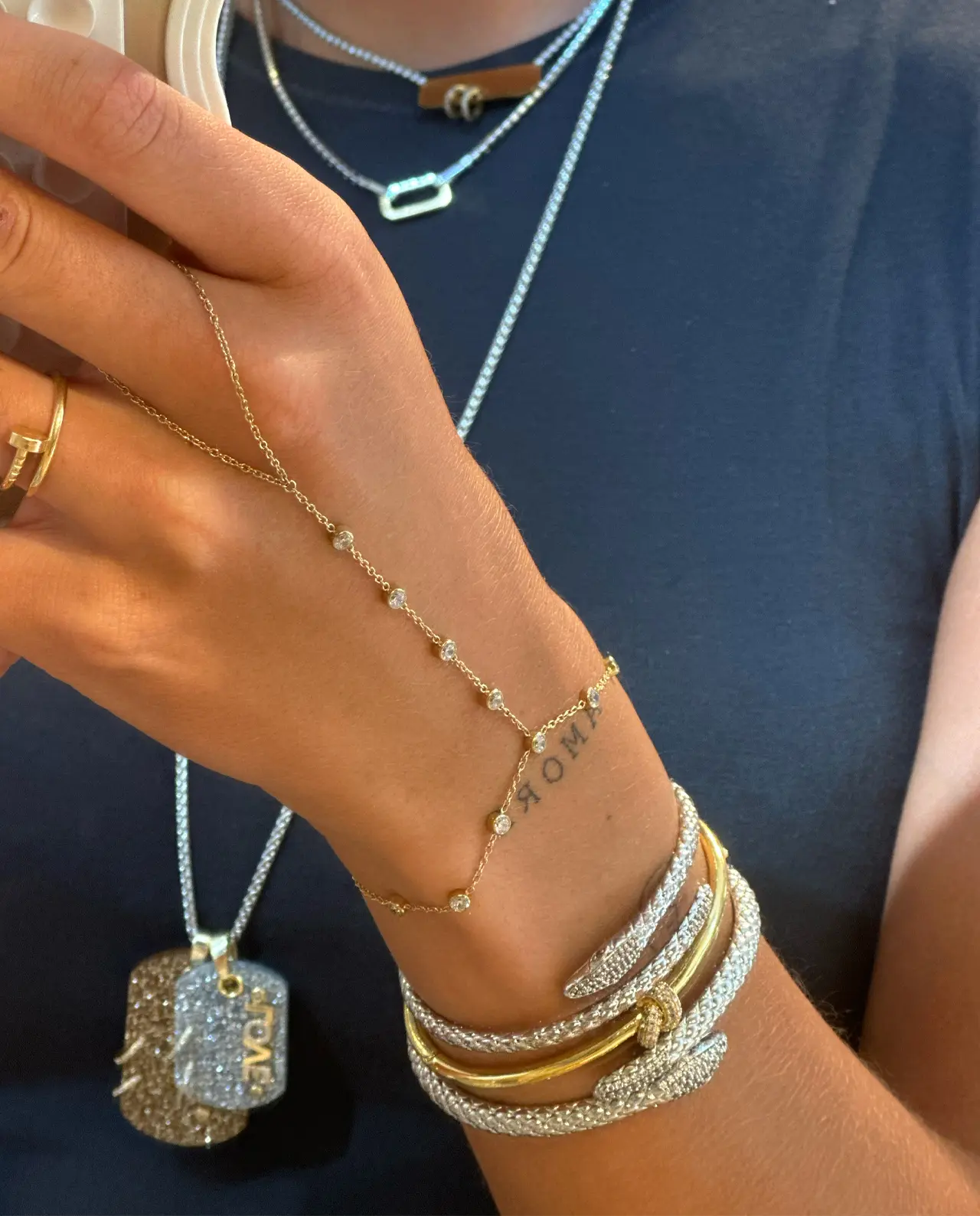 Feline Handchain Armband Goud