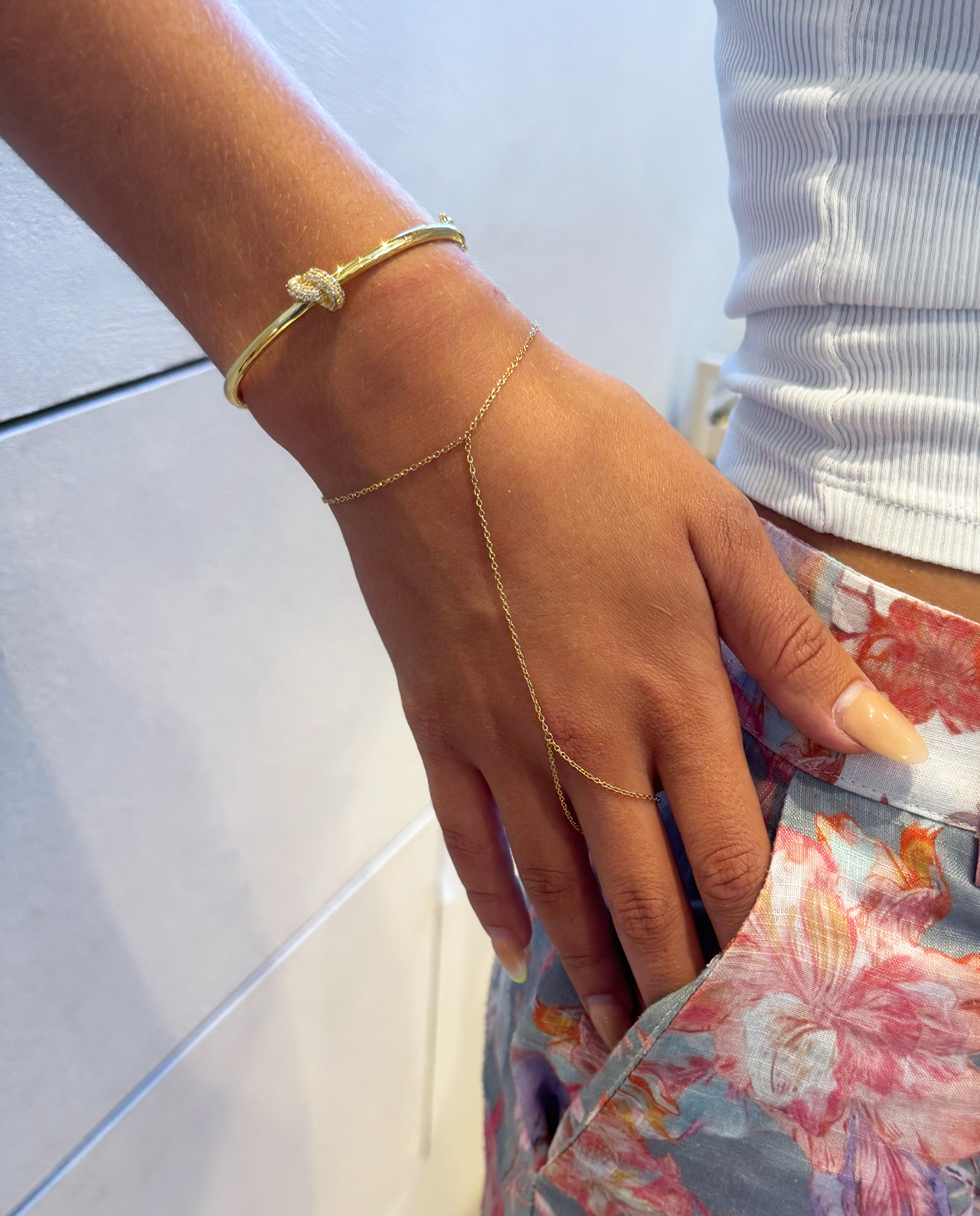 Handchain Armband Goud