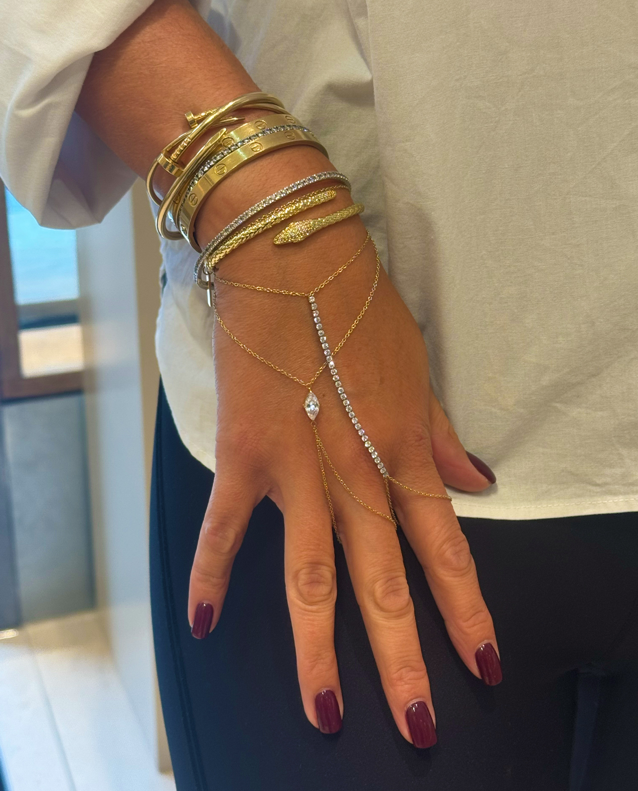 Tennis Handchain Armband Goud