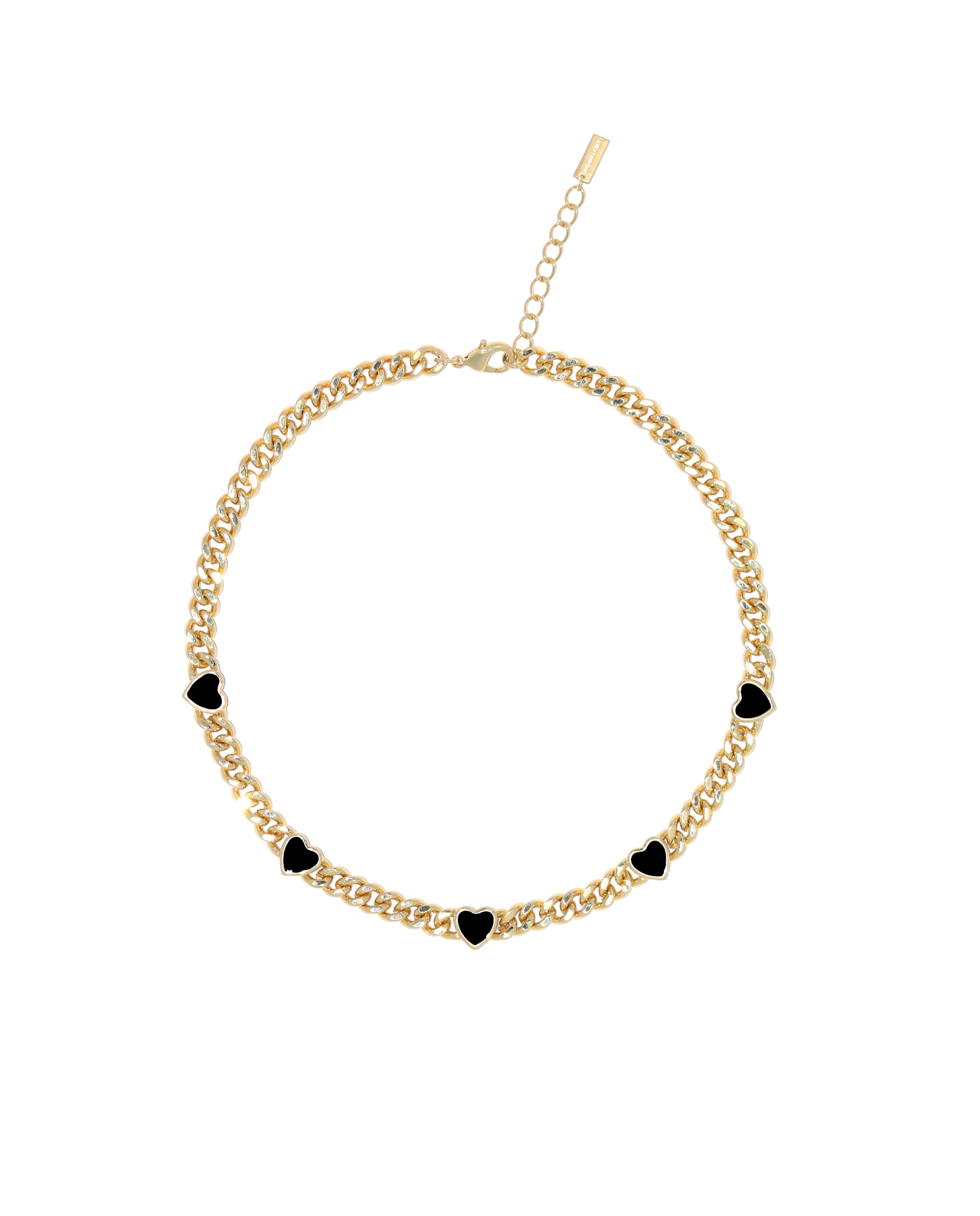 Heart Cuban Link Ketting Zwart