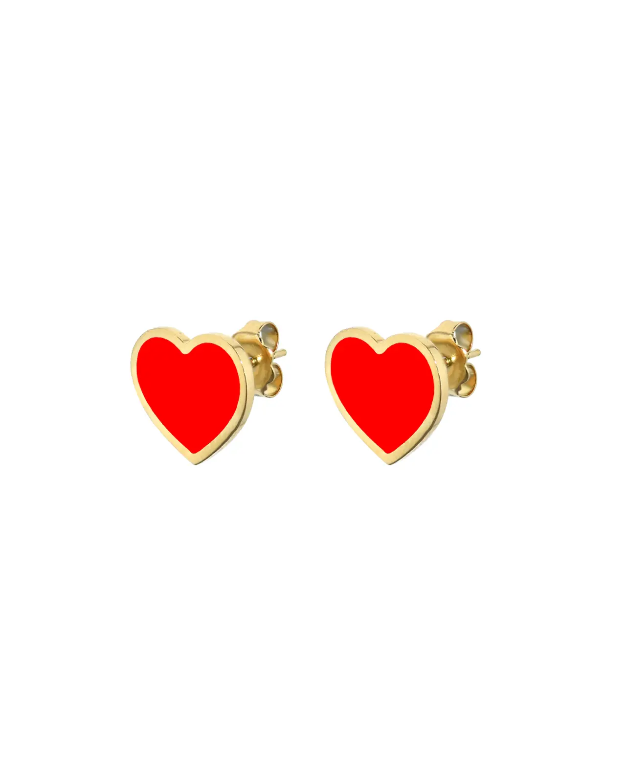 Heart Oorbellen Emaille Rood