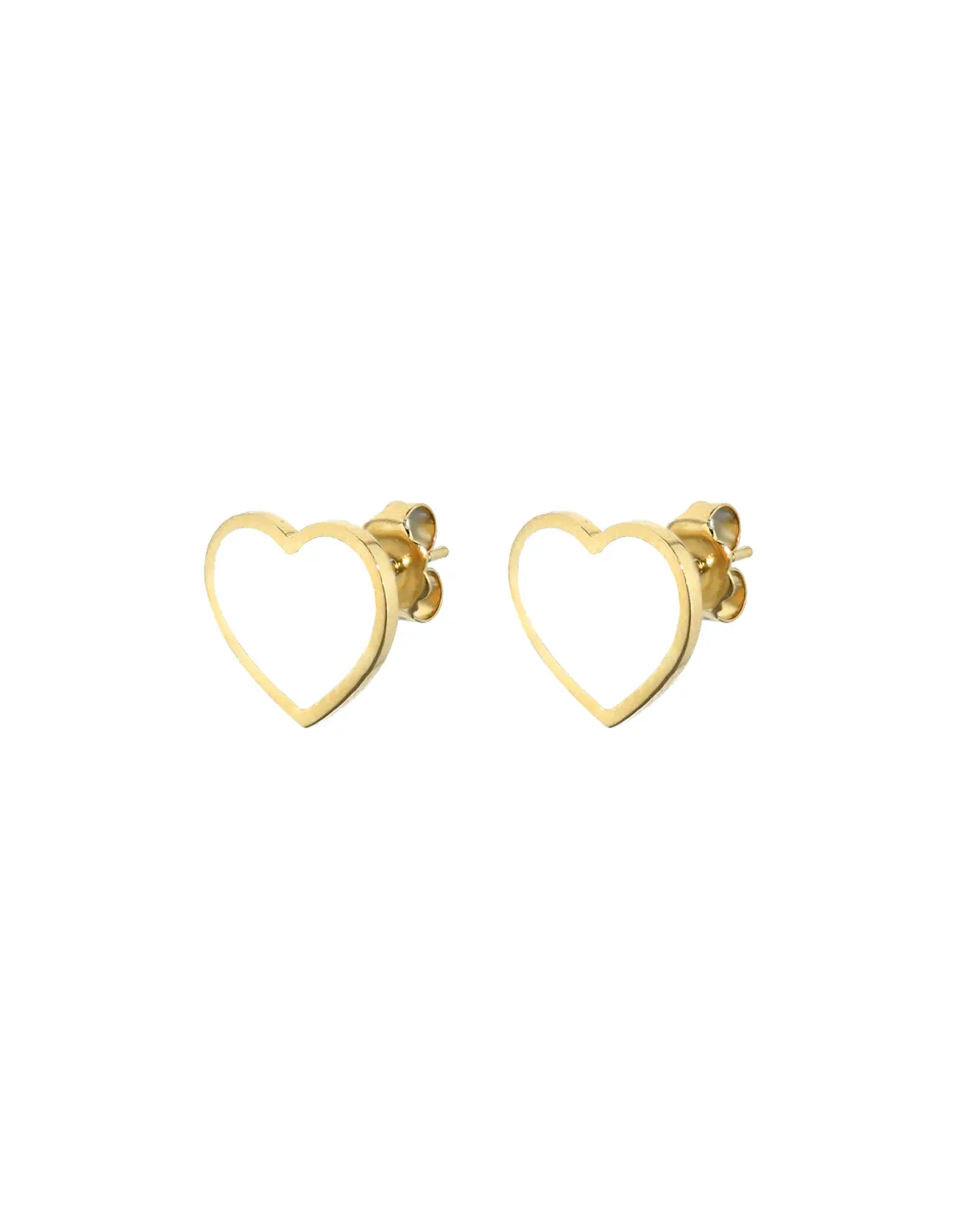 Heart Oorbellen Emaille Wit