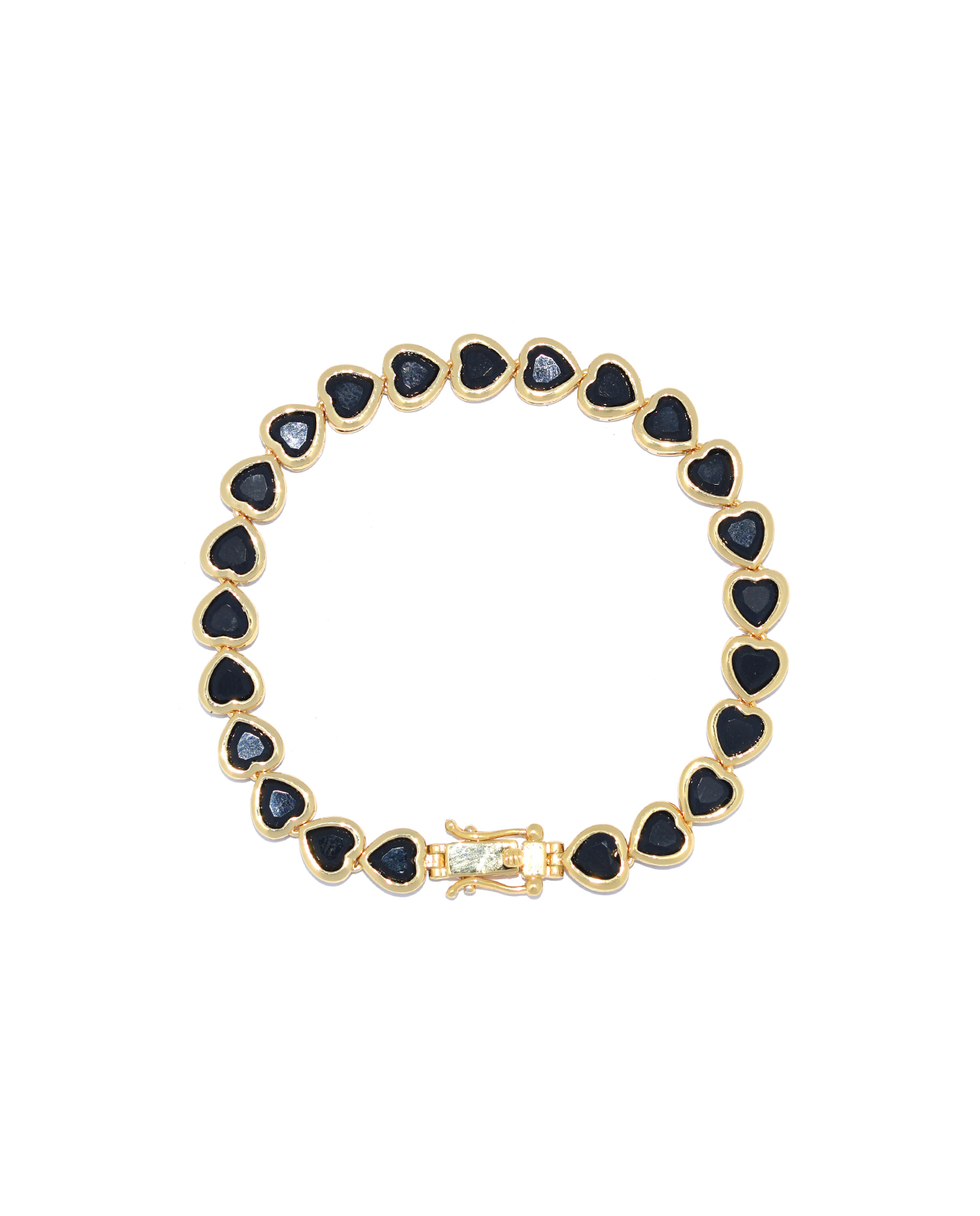 Heart Tennis Armband Zwart