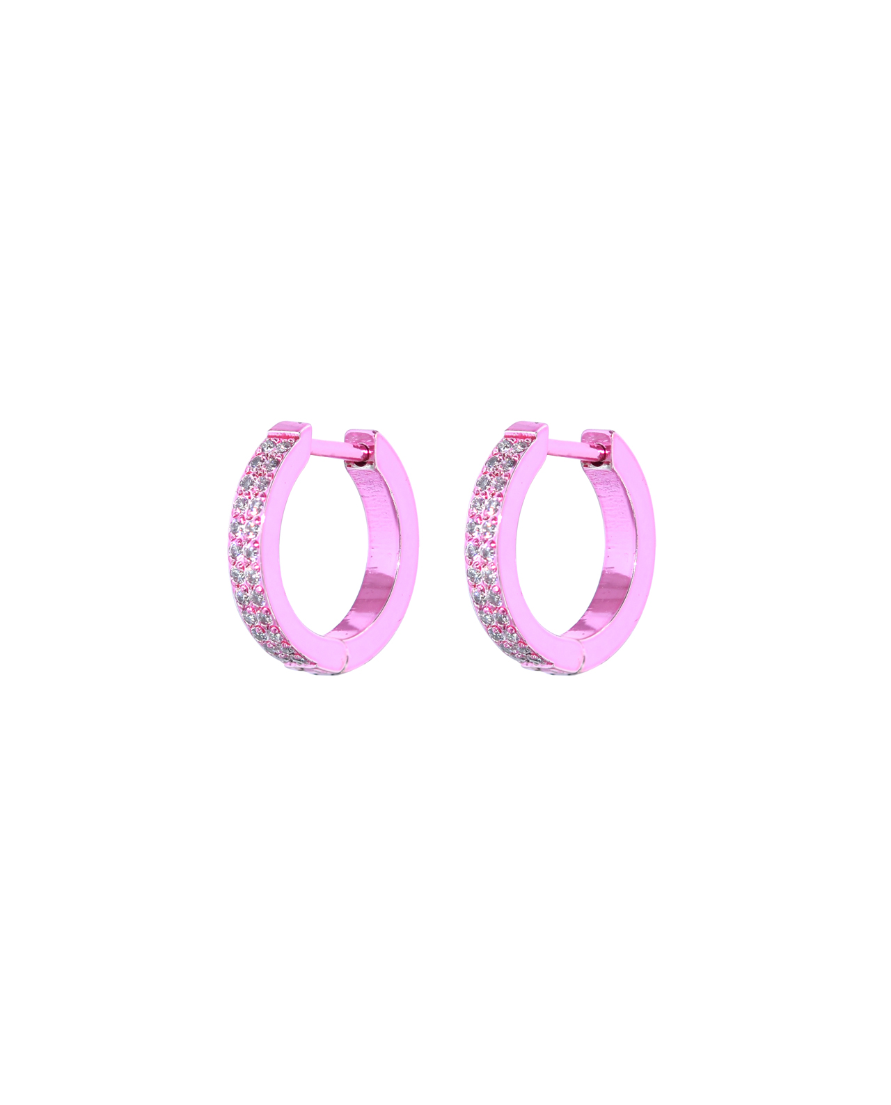 Huggie Oorbellen Metallic Roze