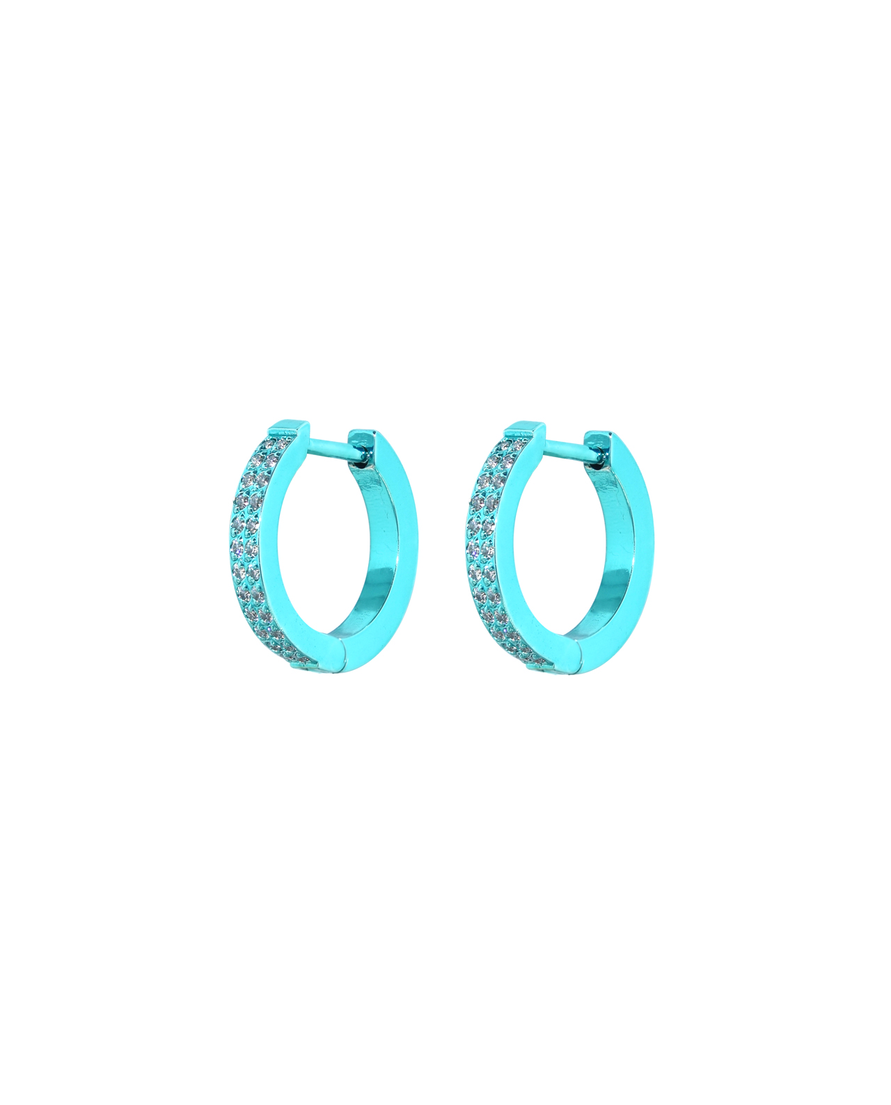 Huggie Oorbellen Metallic Turquoise