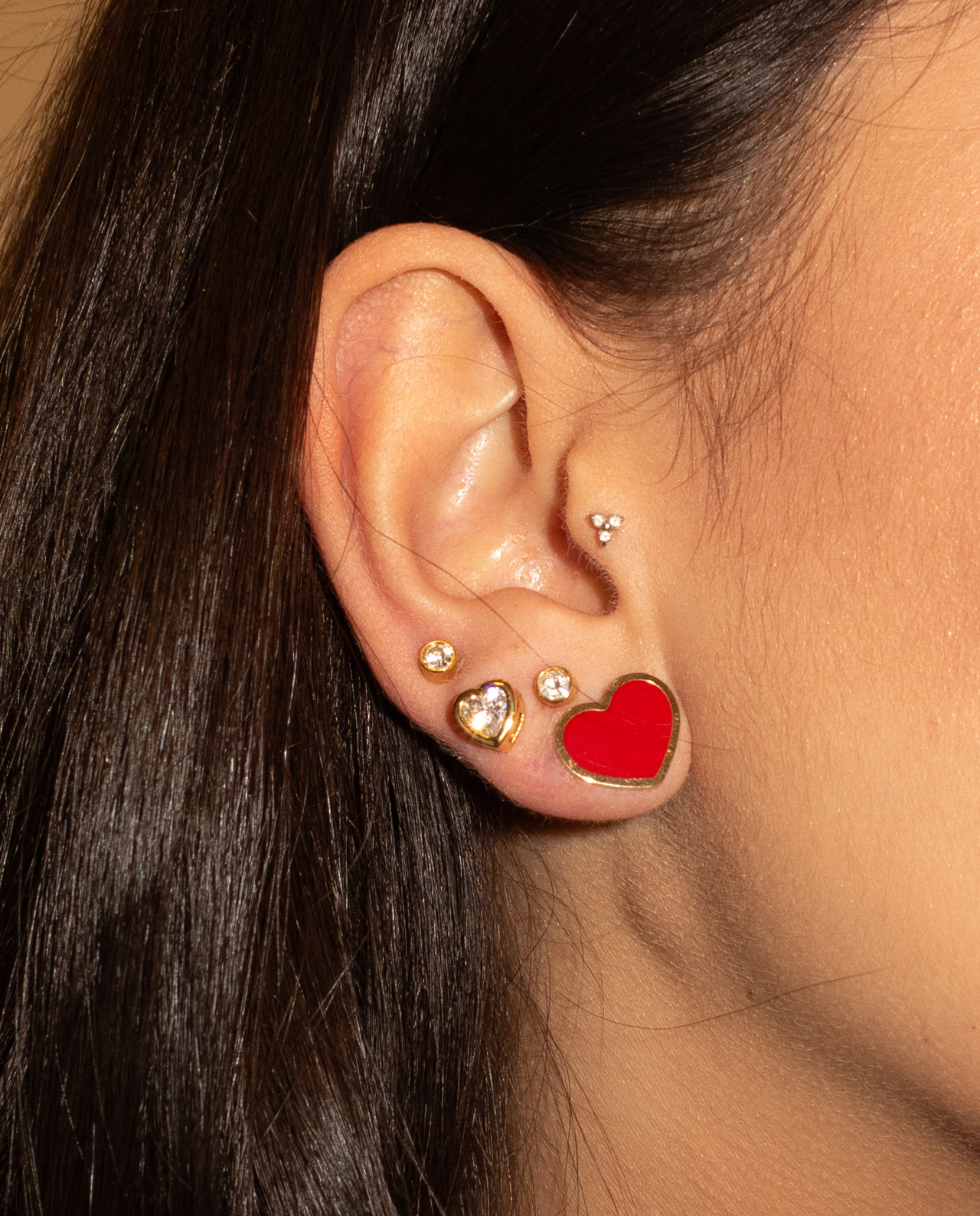 Heart Oorbellen Emaille Rood