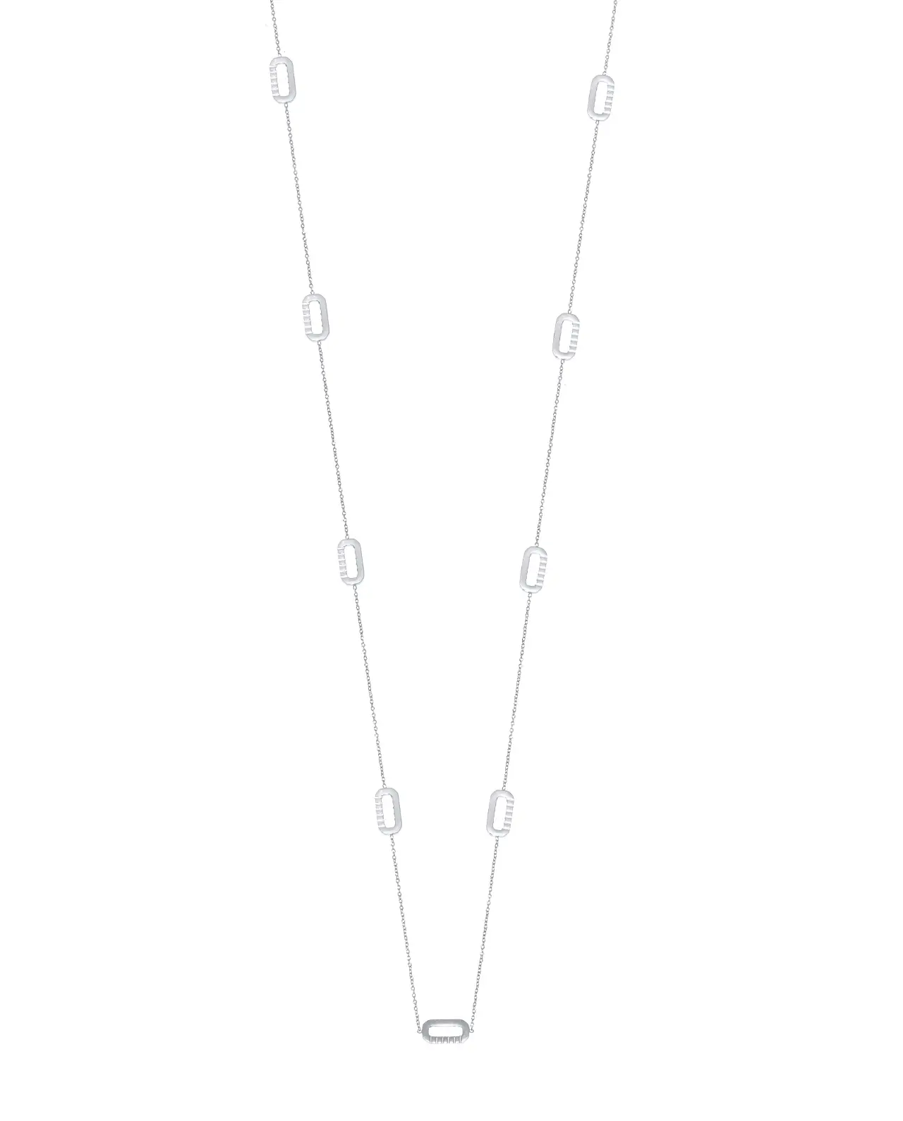 Lange Mini Loulou Ketting Zilver
