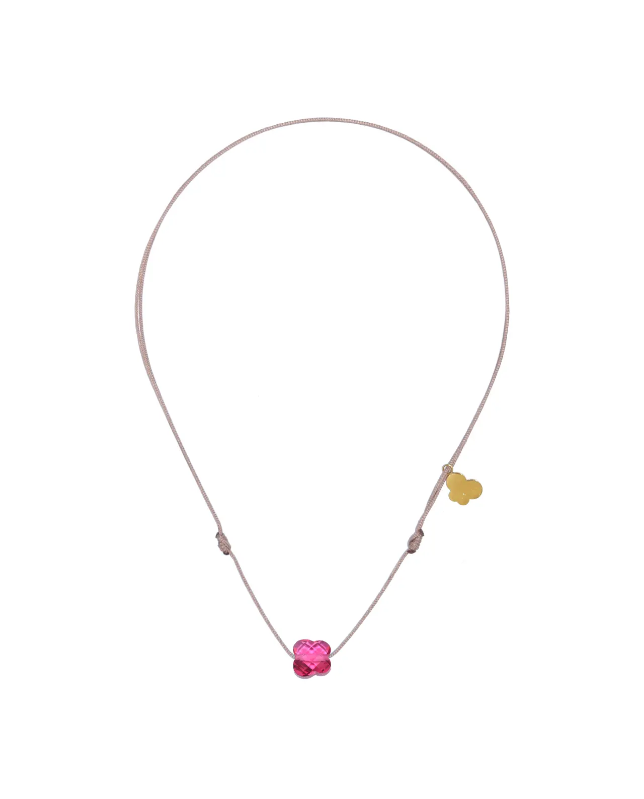 Lucky Necklace Clear Fuchsia