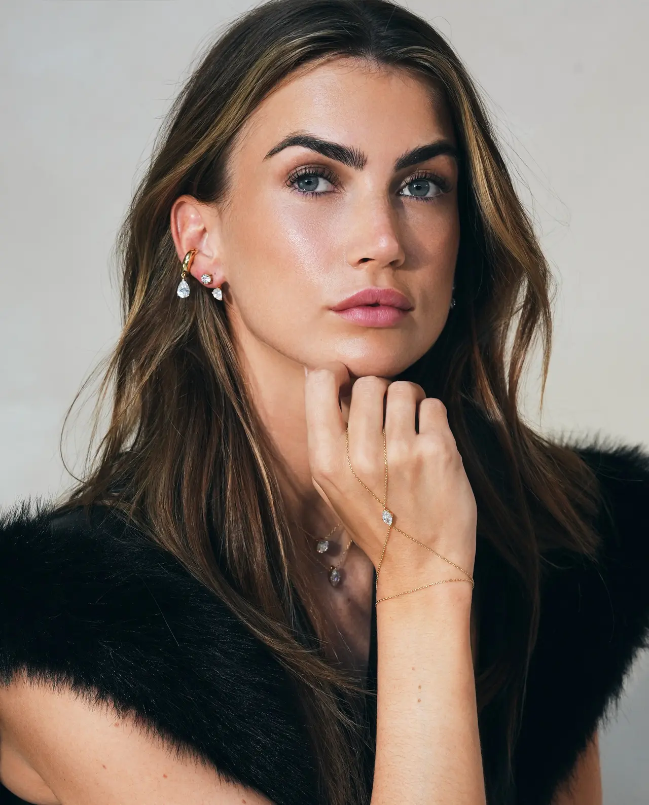 Victoria Pear Jacket Oorbellen Goud