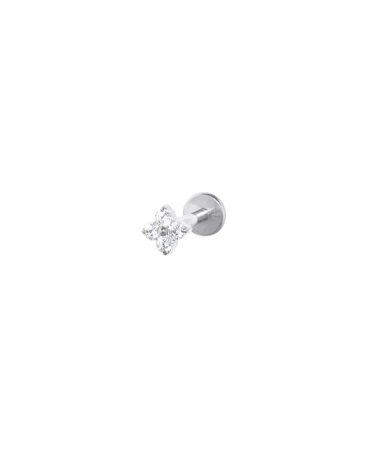 Mini Clover Piercing Zilver