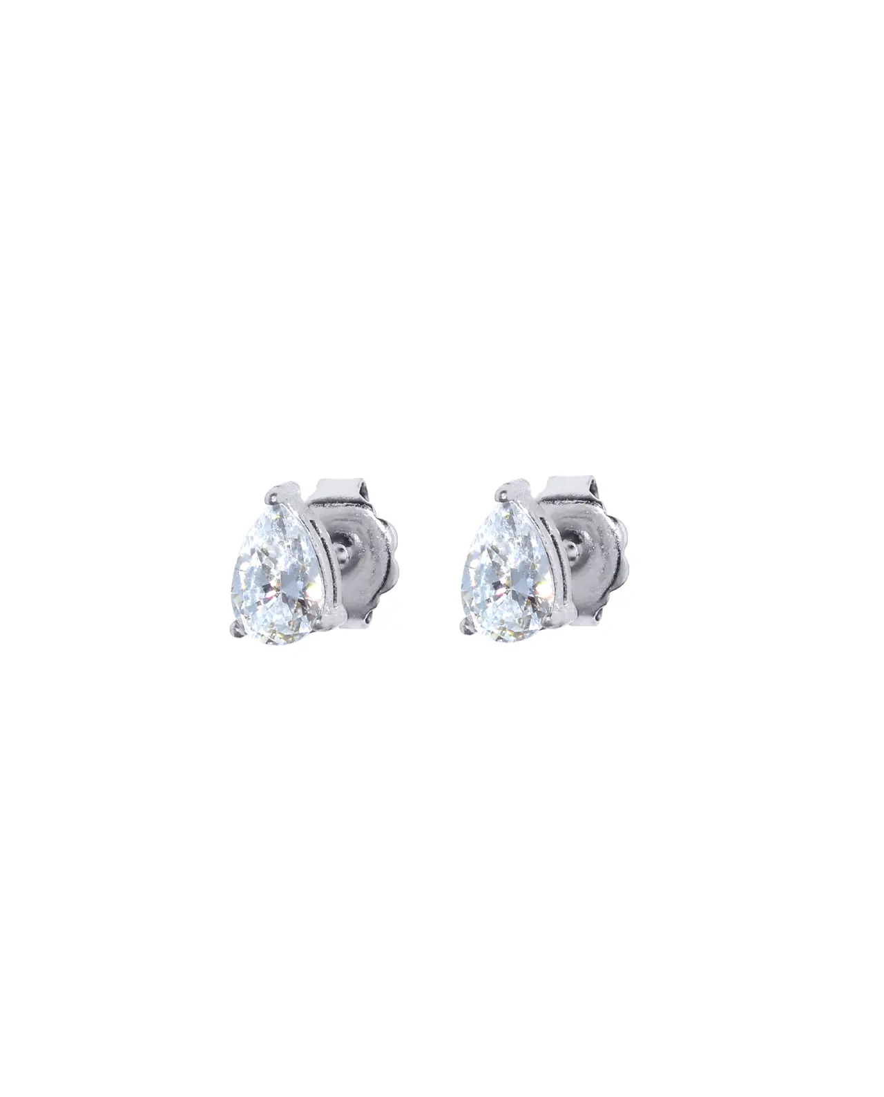 Mini Victoria Pear Oorbellen Zilver (4 x 6 mm)