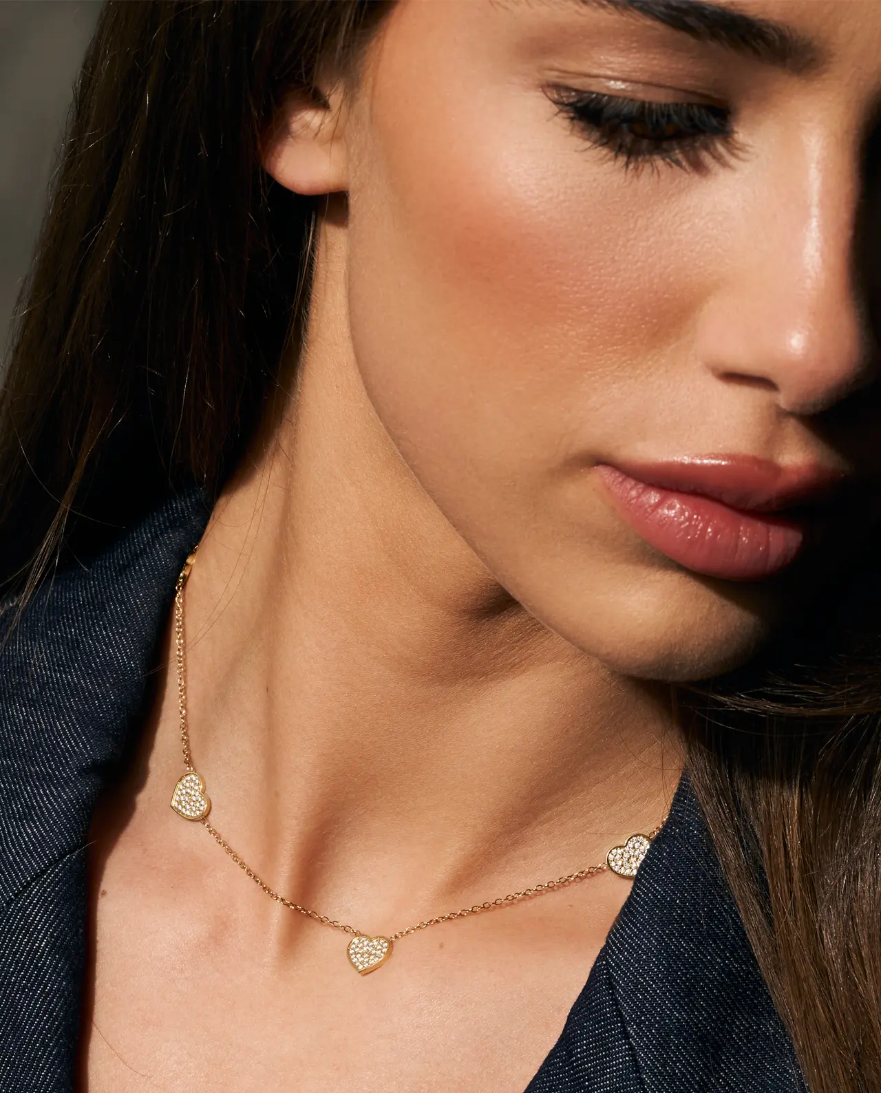 Amour Multi Heart Ketting Goud
