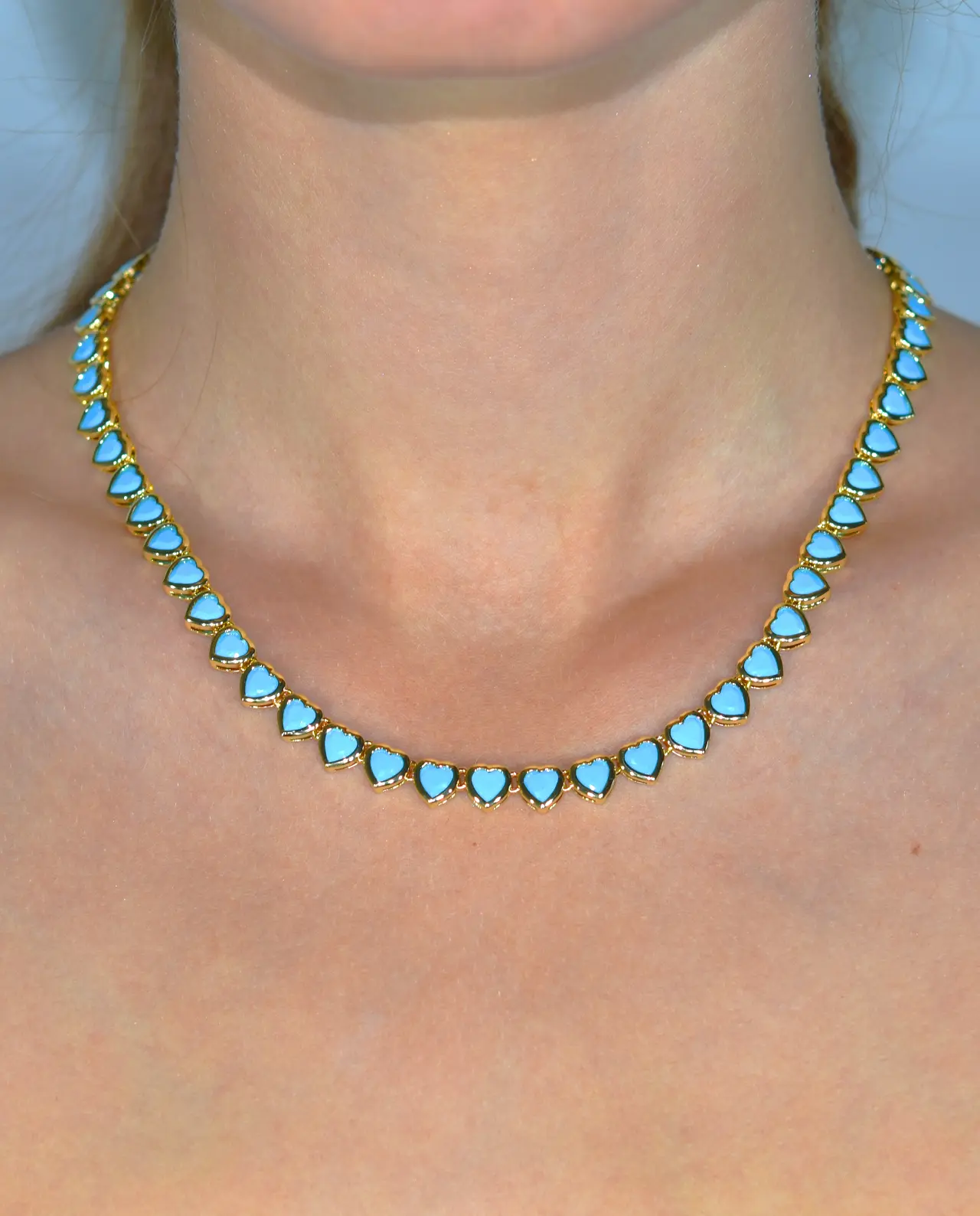 Heart Tennis Ketting Turquoise