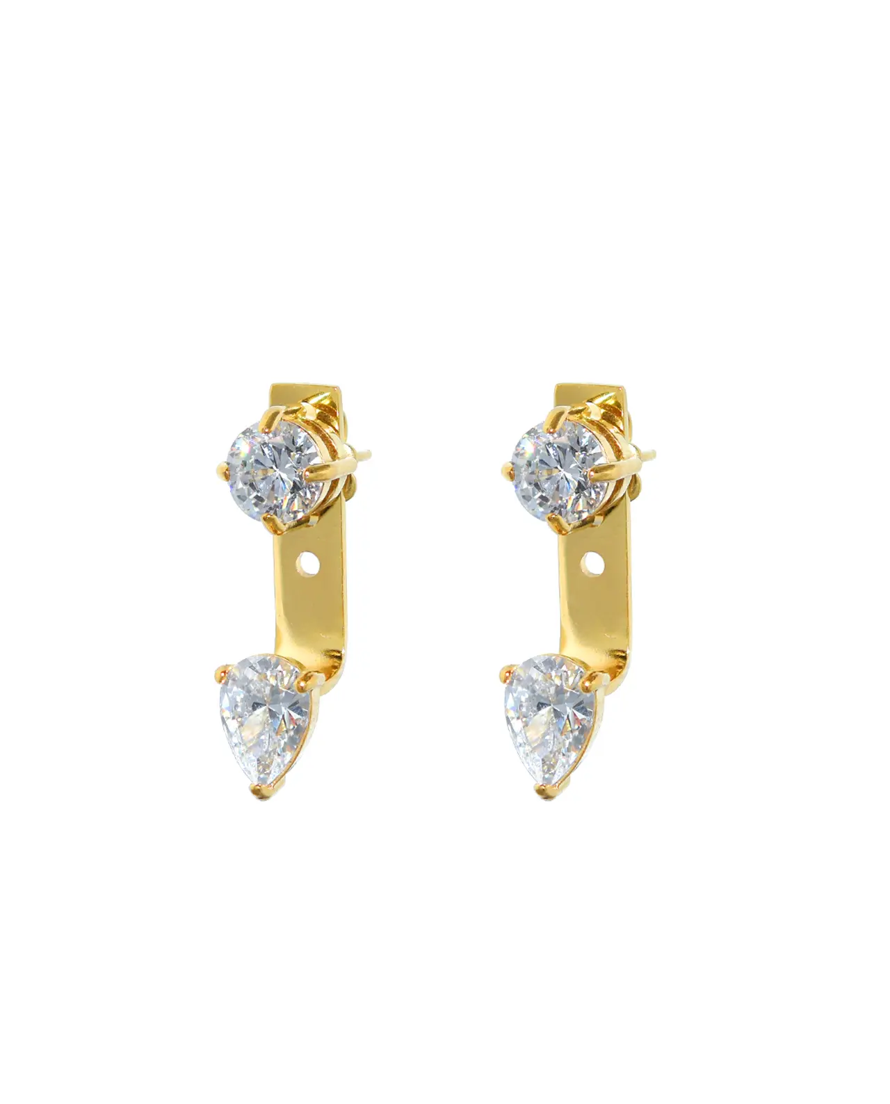 Victoria Pear Jacket Oorbellen Goud