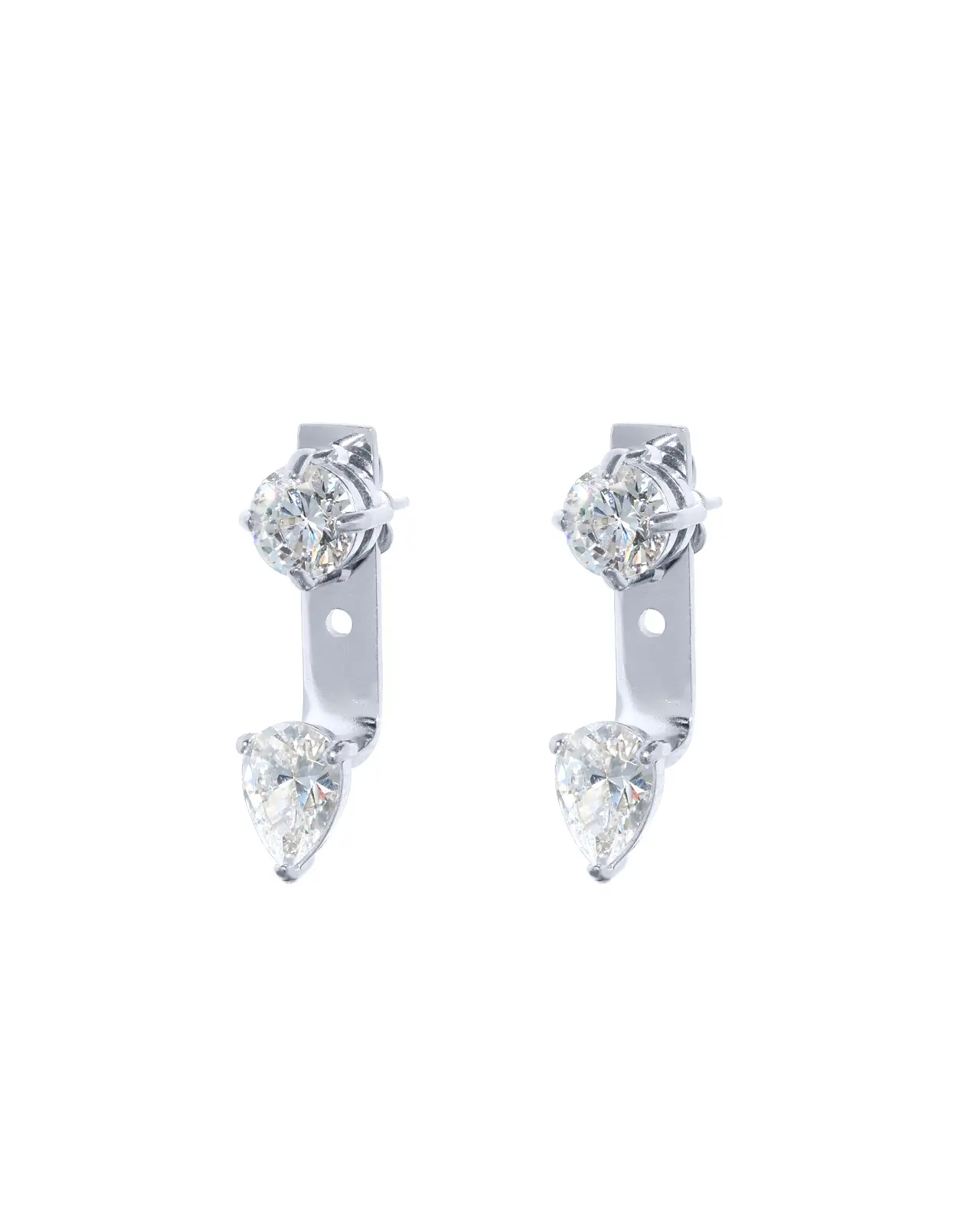 Victoria Pear Jacket Oorbellen Zilver